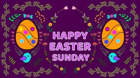 Happy easter Sunday blessings on traditional Design background Stock Illustration