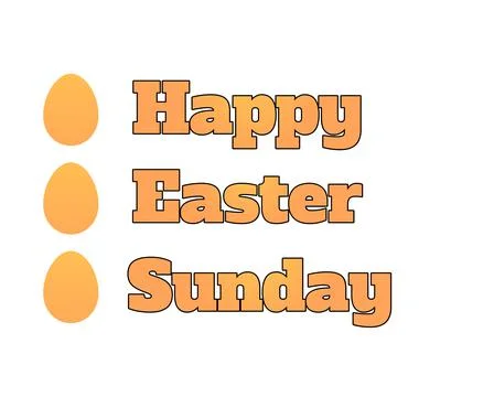 Happy Easter Sunday Fastival Text On Background Stock Illustration