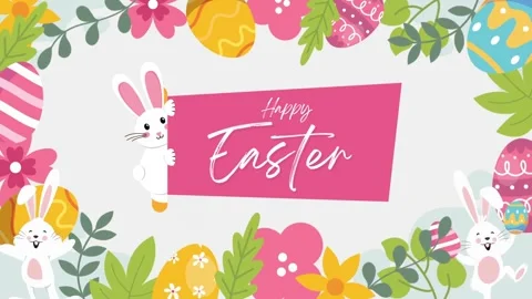 Happy easter sunday wishes animation video footage Stock Footage 304503528