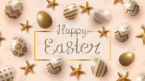 Happy easter temlate. Egg and star. Stock Illustration