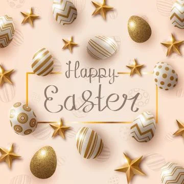 Happy easter temlate. Egg and star. Stock Illustration