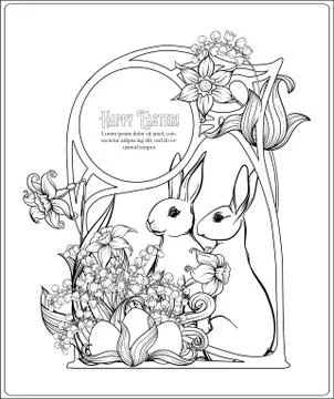 Happy easter! Template postcard, poster 스톡 일러스트