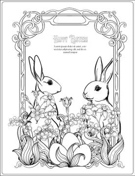 Happy easter! Template postcard, poster Stock Illustration