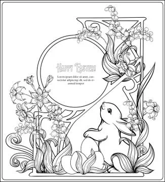 Happy easter! Template postcard, poster Stock Illustration