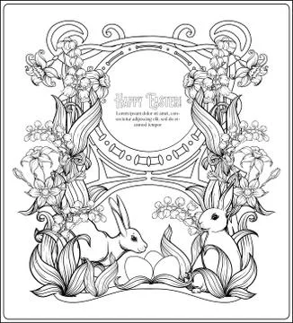 Happy easter! Template postcard, poster Illustrazione stock
