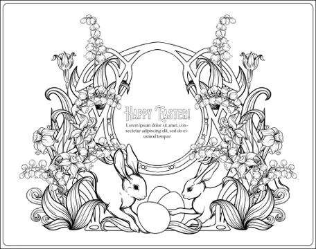 Happy easter! Template postcard, poster Illustrazione stock