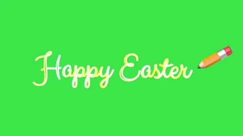 Happy Easter text 3d color animation. Green screen. Stock Footage 268032938