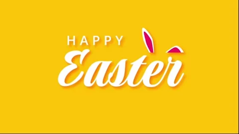 Happy easter text animation with bunny Stock Footage 269506054