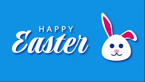 Happy easter text animation with bunny Stock Footage 269506072