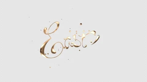 Happy Easter Text Animation in Gold Color Stock Footage 285057422