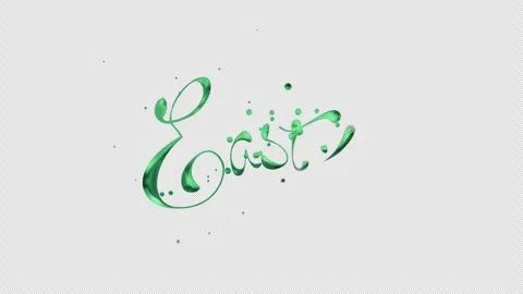 Happy Easter Text Animation in Shiny Green Color Stock Footage 285057421