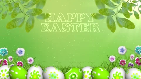 Happy easter text with beautiful wild texture easter theme Stock Footage 306077963