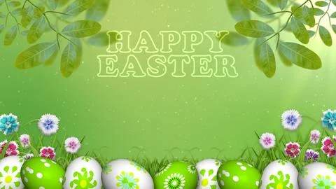 Happy easter text with beautiful wild texture easter theme Illustrazione stock