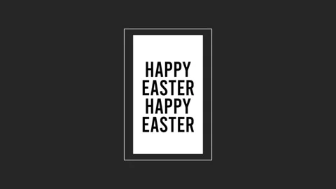 Happy Easter text on black card, featuring a festive border 動画素材 265555395