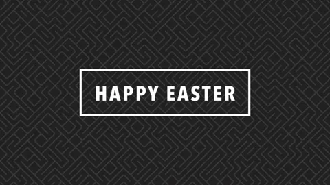 Happy Easter text on black geometric pattern Stock Footage 232405575