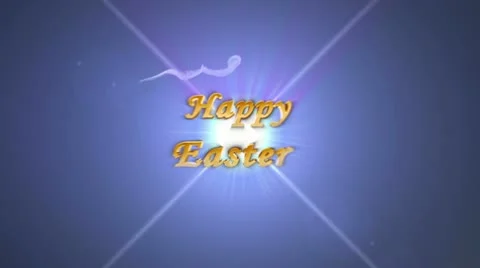 Happy easter text blue 1 1280x720 Stock Footage 21434932
