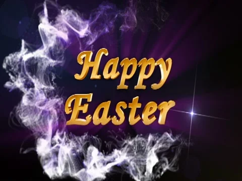 Happy easter text blue 1 640x480 Stock Footage 21434971