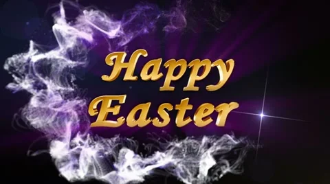 Happy easter text blue 1 HD Stock Footage 21435159