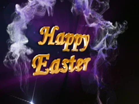 Happy easter text blue 2 320x240 Stock Footage 21435260