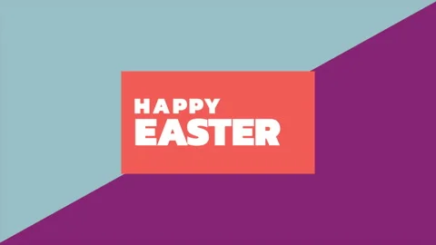 Happy Easter text on blue and purple gradient Stock Footage 232405255