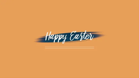 Happy Easter text with blue brushes on orange gradient Видео 232405271