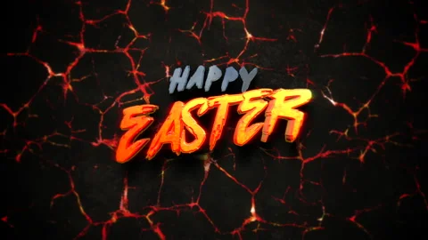 Happy Easter text with broken wall Stock Footage 232414253