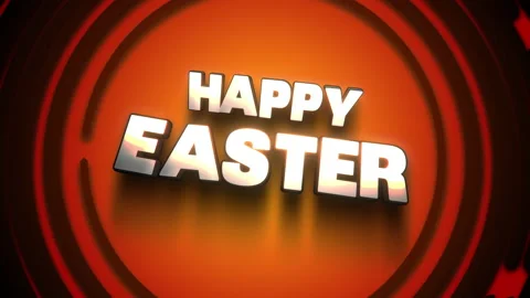Happy Easter text with circles pattern on red texture Stock Footage 233408550