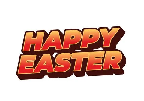 Happy easter. Text effect design in eye catching colors and 3 dimension style Stock Illustration