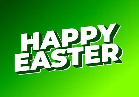 Happy easter. Text effect design in eye catching colors and 3 dimension style Stock Illustration