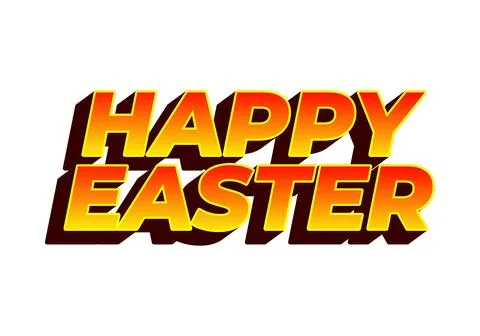 Happy easter. Text effect design in eye catching colors and 3 dimension style Stock Illustration