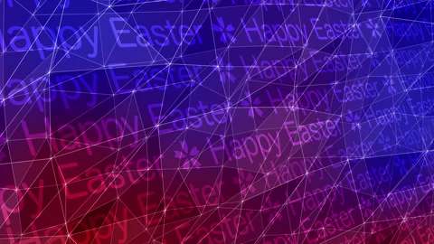Happy easter text on festive background with symbolic easter egg pattern Stock Footage 268755638