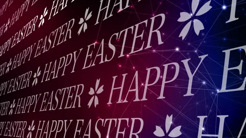 Happy easter text with festive easter background, symbol of tradition Video stock 268748090