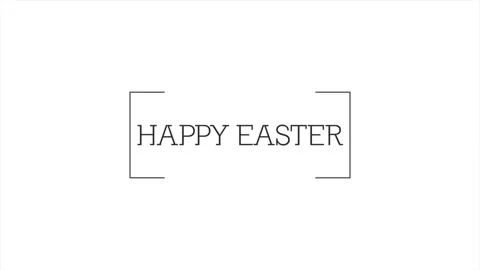Happy Easter text in frame on fashion white gradient Video stock 258727729