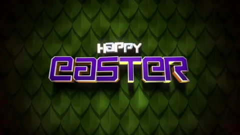 Happy Easter text on green leafs pattern Stock Footage 236179596