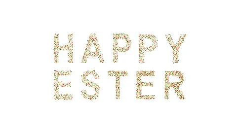 Happy Easter  Text Greeting Isolated On White Background Vertical Stock Illustration