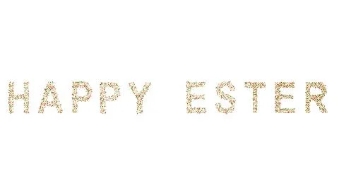 Happy Easter  Text Greeting Isolated On White Background horizontal  Stock Illustration