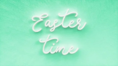 Happy Easter text inscription, spring traditional holiday, Easter time concept Video stock 167323102