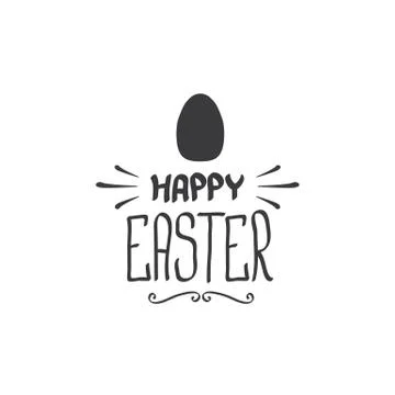 Happy easter text lettering isolated on white. vector Happy Easter doodle Stock Illustration