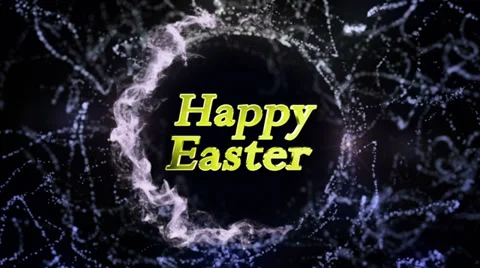 Happy Easter Text in Particles Stock-Footage 37095274