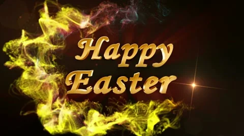 Happy easter text red 1280x720 Stock Footage 21434587