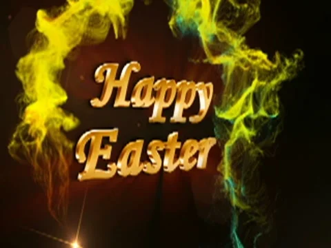 Happy easter text red 2 320x240 Stock Footage 21435590