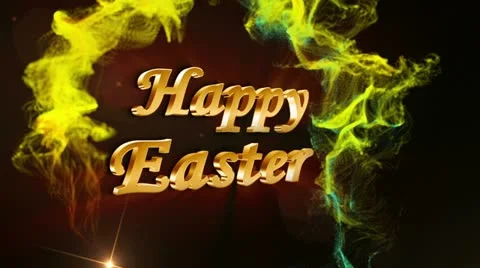 Happy easter text red 2 HD Stock Footage 21436238
