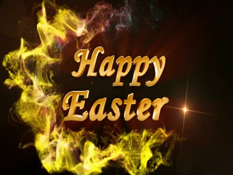 Happy easter text red 640x480 Stock Footage 21434145