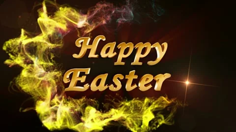 Happy easter text red HD Stock-Footage 21434808
