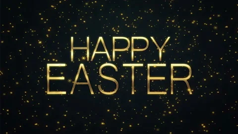 Happy Easter text with sparkling particles shiny background Stock Footage 104484753