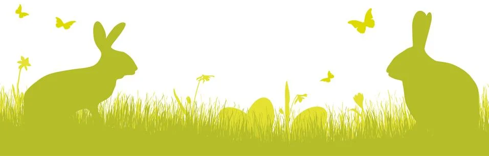 Happy easter time silhouette background Stock Illustration