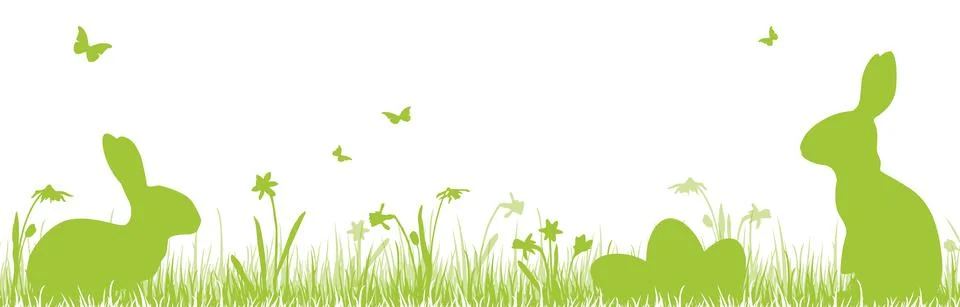 Happy easter time silhouette background Stock Illustration