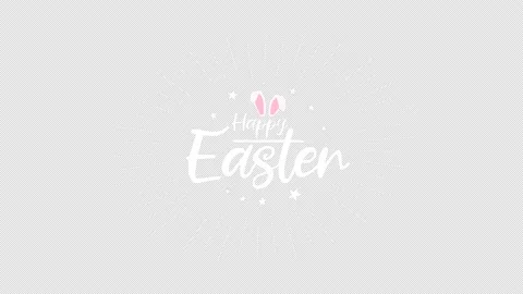 Happy Easter Title Card with Alpha White Stock Footage 148176118