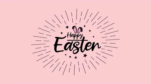 Happy Easter Title Card Pink Stock Footage 148176370