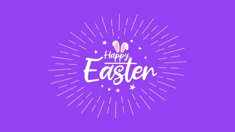Happy Easter Title Card Purple Stock Footage 148176395